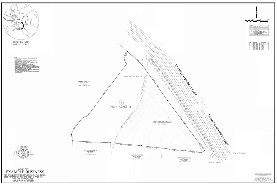 Boundary & Topographic Survey drawing sheet, job 250106