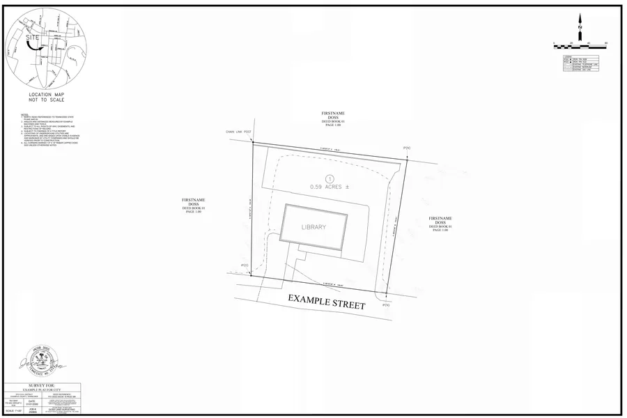 Boundary & Topographic Survey drawing sheet, job 250805