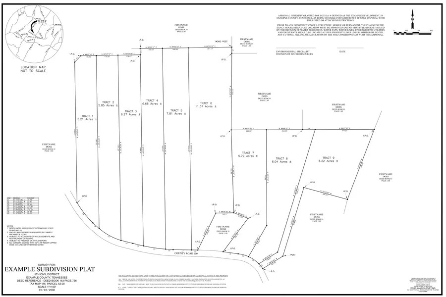 Subdivision Plat drawing sheet, job 240610